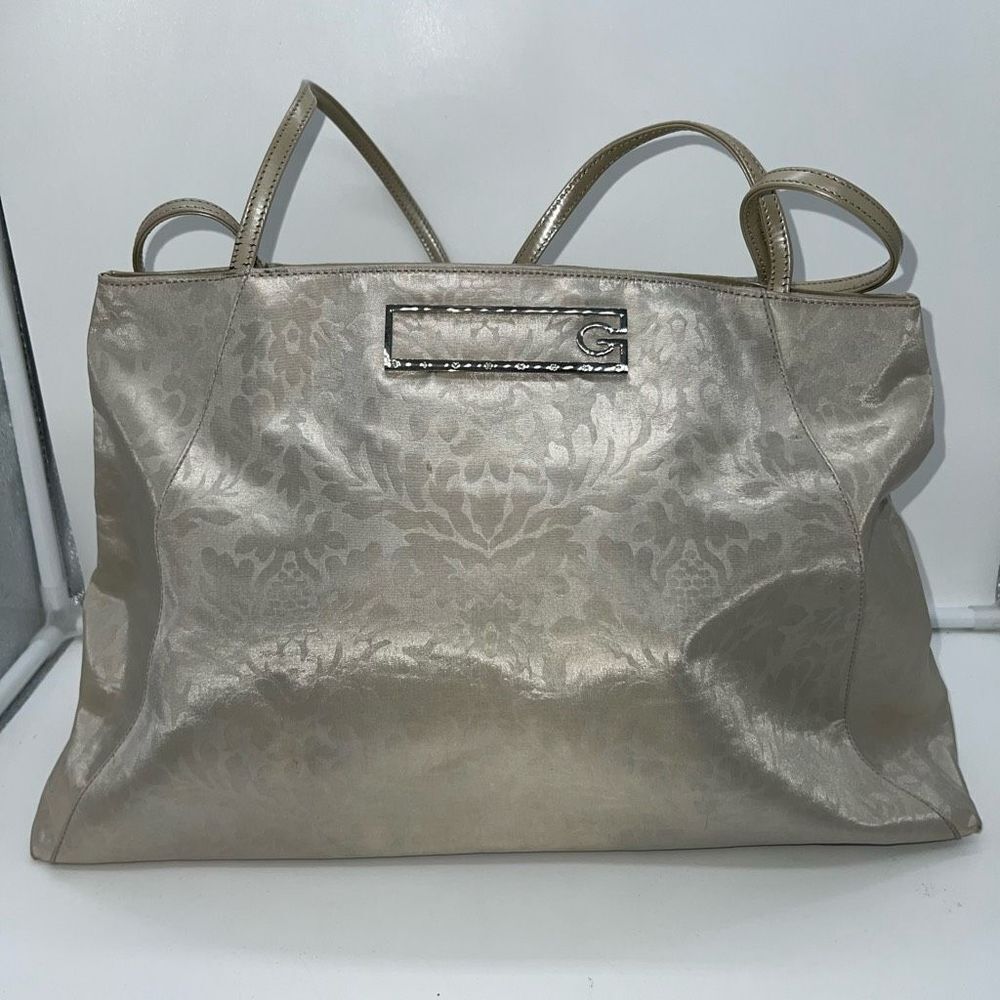Givenchy RAREโPearlized Tone on Tone Tapestry Print Tote with Attached Mini Bag